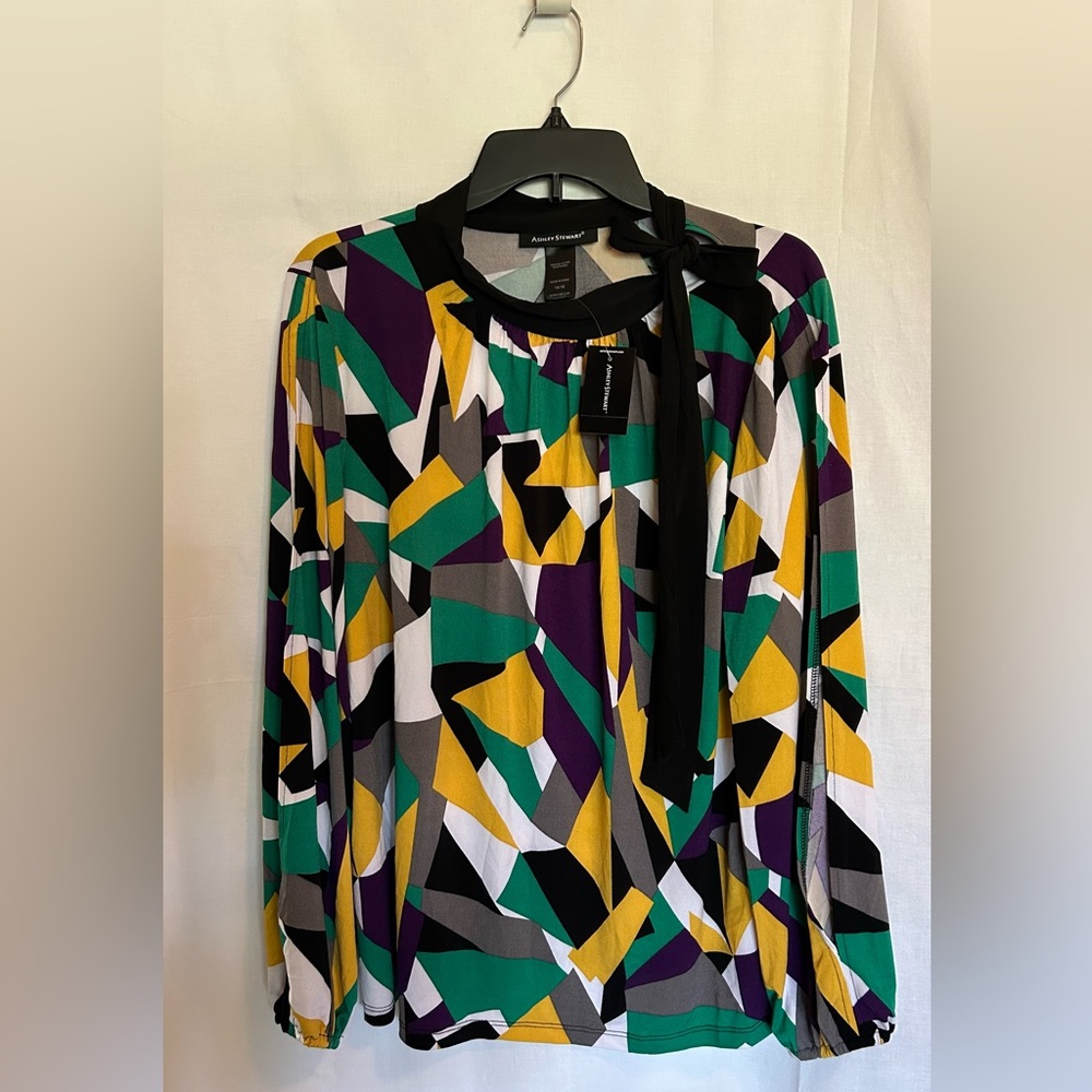 Ashley Stewart - Multicolor Geometric Blouse
